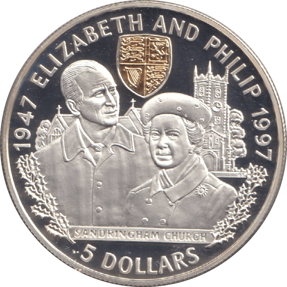 1997 FIVE DOLLARS ELIZABETH AND PHILIP - WORLD COINS - Cambridgeshire Coins
