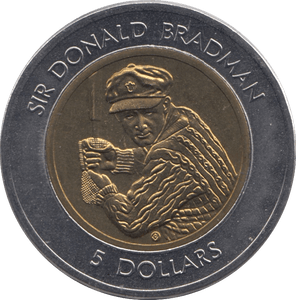 1997 FIVE DOLLARS SIR DONALD BRADMAN AUSTRALIA - WORLD COINS - Cambridgeshire Coins