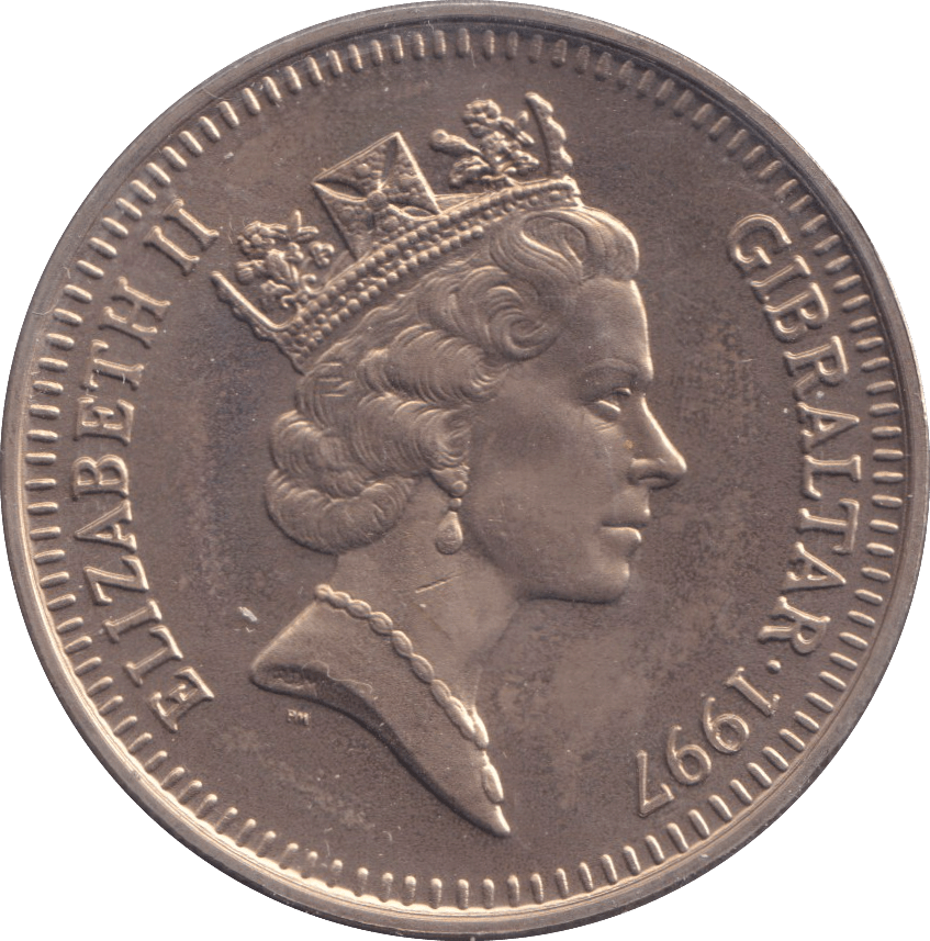 1997 FIVE POUND GIBRALTAR - WORLD COINS - Cambridgeshire Coins
