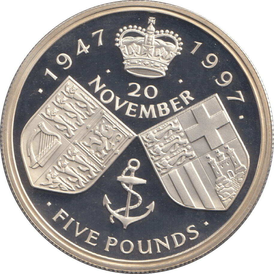 1997 FIVE POUNDS ELIZABETH AND PHILIP - WORLD COINS - Cambridgeshire Coins