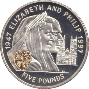 1997 FIVE POUNDS ELIZABETH AND PHILIP - WORLD COINS - Cambridgeshire Coins
