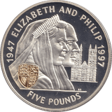 1997 FIVE POUNDS ELIZABETH AND PHILIP - WORLD COINS - Cambridgeshire Coins