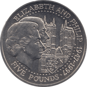 1997 FIVE POUNDS ELIZABETH AND PHILIP - WORLD COINS - Cambridgeshire Coins