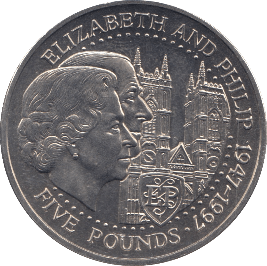 1997 FIVE POUNDS ELIZABETH AND PHILIP - WORLD COINS - Cambridgeshire Coins