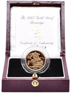1997 GOLD PROOF SOVEREIGN BOXED - GOLD PROOF SOVEREIGNS - Cambridgeshire Coins