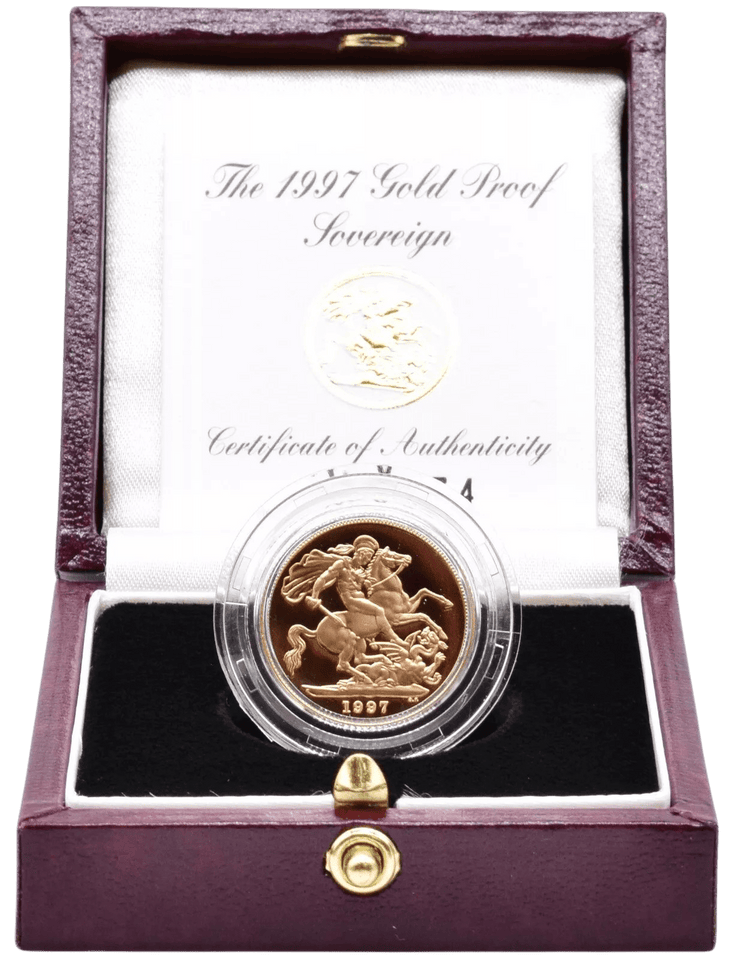 1997 GOLD PROOF SOVEREIGN BOXED - GOLD PROOF SOVEREIGNS - Cambridgeshire Coins