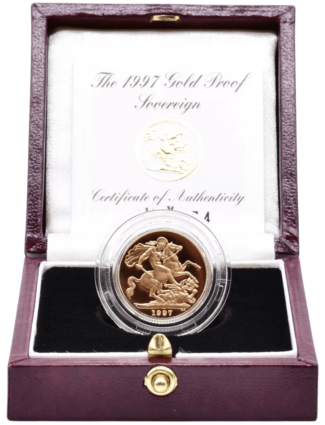 1997 GOLD PROOF SOVEREIGN BOXED - GOLD PROOF SOVEREIGNS - Cambridgeshire Coins