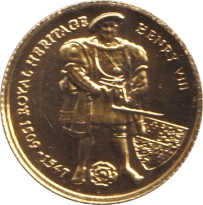 1997 GOLD ROYAL HERITAGE HENRY VIII 1/25 OUNCE - GOLD WORLD COINS - Cambridgeshire Coins