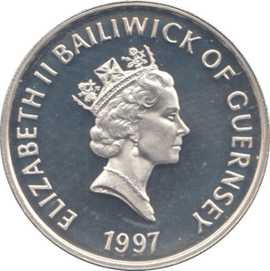 1997 GUERNSEY ELIZABETH AND PHILIP SILVER ONE POUND - WORLD COINS - Cambridgeshire Coins