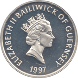 1997 GUERNSEY ELIZABETH AND PHILIP SILVER ONE POUND - WORLD COINS - Cambridgeshire Coins