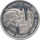 1997 GUERNSEY ELIZABETH AND PHILIP SILVER ONE POUND - WORLD COINS - Cambridgeshire Coins