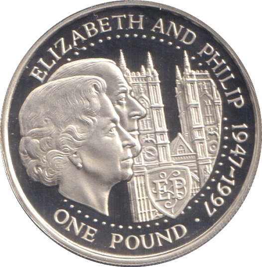 1997 GUERNSEY ONE POUND GOLDEN WEDDING - £1 Silver Proof - Cambridgeshire Coins