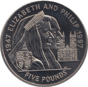 1997 JERSEY ELIZABETH AND PHILLIP FIVE POUNDS - WORLD COINS - Cambridgeshire Coins