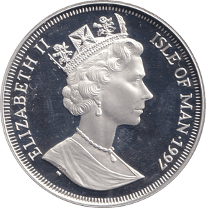 1997 ONE CROWN ISLE OF MAN FALL OF THE ROMAN EMPIRE - SILVER WORLD COINS - Cambridgeshire Coins