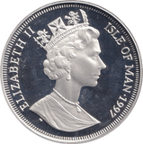 1997 ONE CROWN ISLE OF MAN FALL OF THE ROMAN EMPIRE - SILVER WORLD COINS - Cambridgeshire Coins