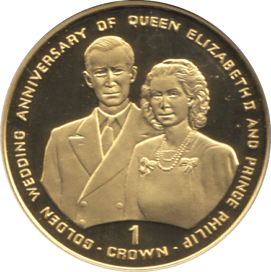 1997 ONE CROWN PROOF GIBRALTAR GOLDEN WEDDING ANNIVERSARY 11 - CROWN - Cambridgeshire Coins