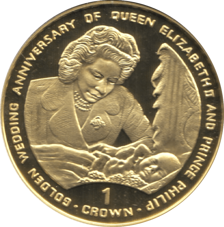 1997 ONE CROWN PROOF GIBRALTAR GOLDEN WEDDING ANNIVERSARY 12 - CROWN - Cambridgeshire Coins