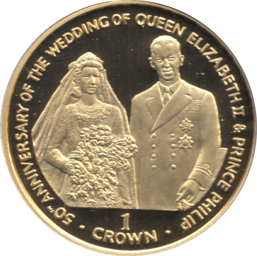 1997 ONE CROWN PROOF ISLE OF MAN GOLDEN WEDDING ANNIVERSARY 15 - CROWN - Cambridgeshire Coins