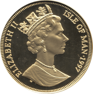 1997 ONE CROWN PROOF ISLE OF MAN GOLDEN WEDDING ANNIVERSARY 15 - CROWN - Cambridgeshire Coins