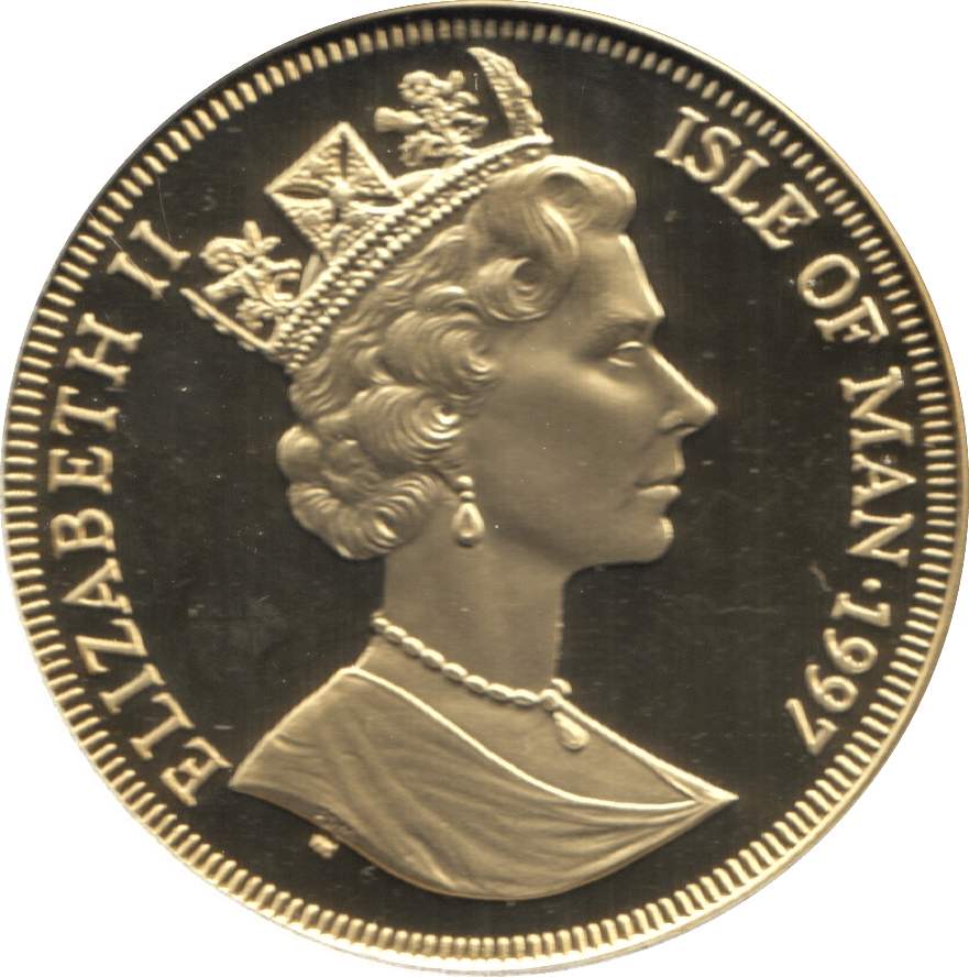 1997 ONE CROWN PROOF ISLE OF MAN GOLDEN WEDDING ANNIVERSARY 15 - CROWN - Cambridgeshire Coins