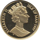 1997 ONE CROWN PROOF ISLE OF MAN GOLDEN WEDDING ANNIVERSARY 15 - CROWN - Cambridgeshire Coins