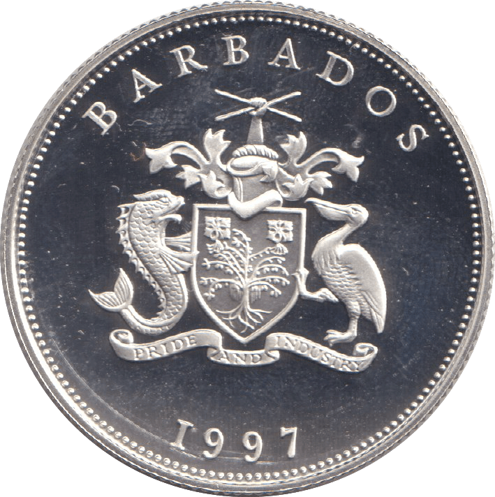 1997 ONE DOLLAR BARBADOS - WORLD COINS - Cambridgeshire Coins