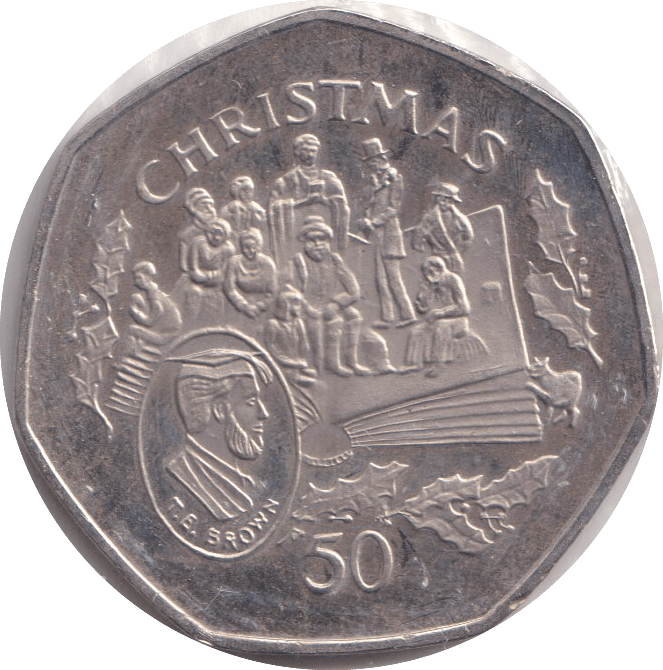 1997 PROOF ISLE OF MAN 50P CHRISTMAS - 50P Silver Proof - Cambridgeshire Coins