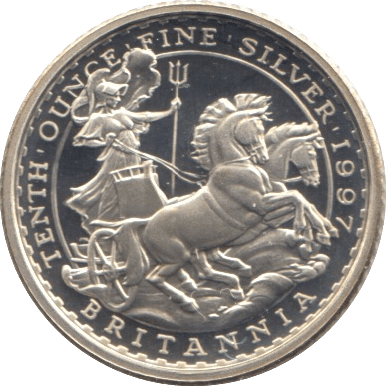 1997 SILVER 1/10 OUNCE PROOF BRITANNIA - SILVER WORLD COINS - Cambridgeshire Coins