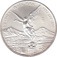 1997 SILVER 1/2 ONZA MEXICO - SILVER WORLD COINS - Cambridgeshire Coins