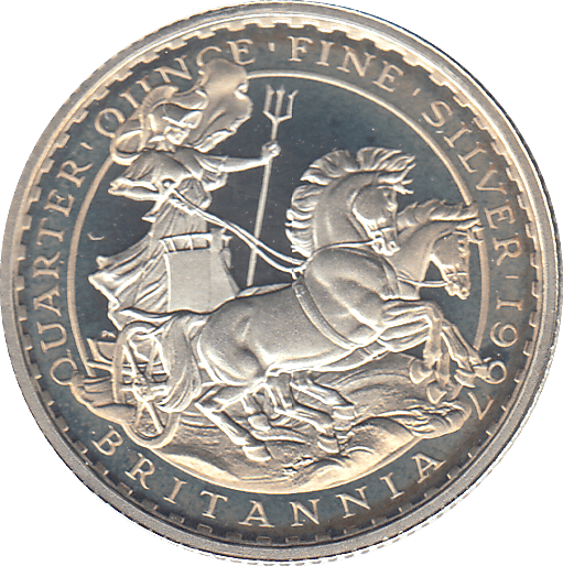 1997 SILVER 1/4 OUNCE PROOF BRITANNIA - SILVER WORLD COINS - Cambridgeshire Coins