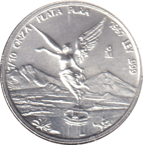 1997 SILVER BULLION 1/10 ONZA MEXICO - SILVER WORLD COINS - Cambridgeshire Coins
