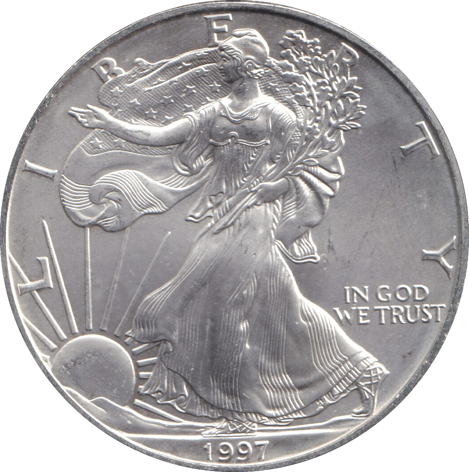 1997 SILVER DOLLAR USA - SILVER WORLD COINS - Cambridgeshire Coins