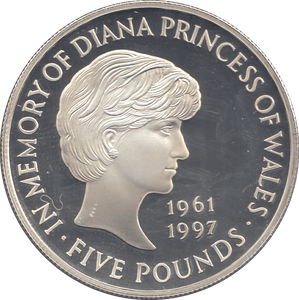 1997 SILVER IN MEMORY OF DIANA FIVE POUNDS ( PROOF ) - £5 Silver Proof - Cambridgeshire Coins