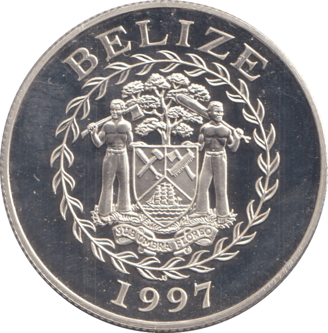 1997 SILVER ONE DOLLAR BELIZE - SILVER WORLD COINS - Cambridgeshire Coins