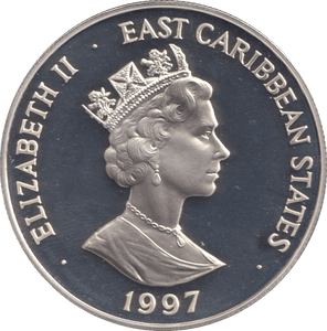 1997 SILVER PROOF 10 DOLLARS EAST CARIBBEAN STATES ELIZABETH AND PHILLIP - SILVER WORLD COINS - Cambridgeshire Coins
