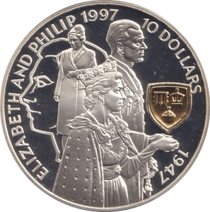 1997 SILVER PROOF 10 DOLLARS SOLOMON ISLANDS ELIZABETH AND PHILLIP - SILVER WORLD COINS - Cambridgeshire Coins