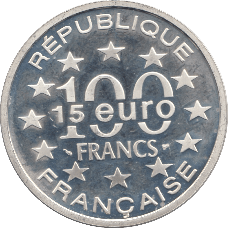 1997 SILVER PROOF 15 EURO 100 FRANCS FRANCE - SILVER WORLD COINS - Cambridgeshire Coins
