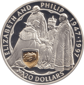 1997 SILVER PROOF 20 DOLLARS NEW ZEALAND ELIZABETH AND PHILLIP - SILVER WORLD COINS - Cambridgeshire Coins