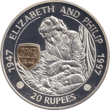 1997 SILVER PROOF 20 RUPEES ELIZABETH AND PHILIP - SILVER WORLD COINS - Cambridgeshire Coins