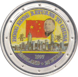 1997 SILVER PROOF 25 EURO HONG KONG RETURNS TO CHINA - WORLD COINS - Cambridgeshire Coins