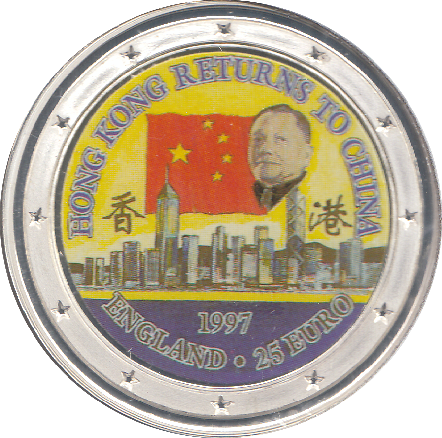 1997 SILVER PROOF 25 EURO HONG KONG RETURNS TO CHINA - WORLD COINS - Cambridgeshire Coins