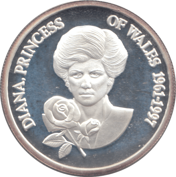 1997 SILVER PROOF 5 CROWNS TURKS AND CAICOS - SILVER WORLD COINS - Cambridgeshire Coins