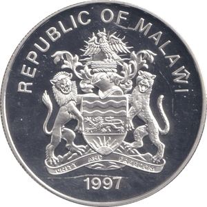 1997 SILVER PROOF 5 KWACHA ELIZABETH AND PHILIP MALAWI - SILVER WORLD COINS - Cambridgeshire Coins