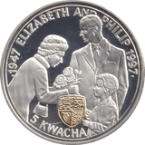 1997 SILVER PROOF 5 KWACHA ELIZABETH AND PHILIP MALAWI - SILVER WORLD COINS - Cambridgeshire Coins