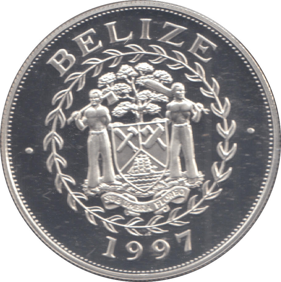 1997 SILVER PROOF BELIZE FIVE DOLLARS ELIZABETH AND PHILIP - Silver Proof - Cambridgeshire Coins
