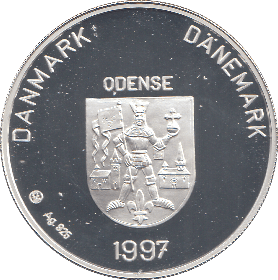 1997 SILVER PROOF DENMARK 20 EURO - WORLD COINS - Cambridgeshire Coins