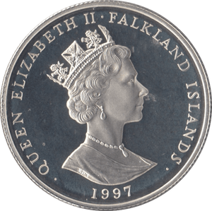 1997 SILVER PROOF FIFTY PENCE 925 SILVER FALKLAND ISLANDS - SILVER WORLD COINS - Cambridgeshire Coins