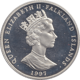 1997 SILVER PROOF FIFTY PENCE FALKLAND ISLANDS - SILVER WORLD COINS - Cambridgeshire Coins