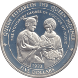1997 SILVER PROOF FIVE DOLLARS DOCTOR OF MUSIC - SILVER WORLD COINS - Cambridgeshire Coins