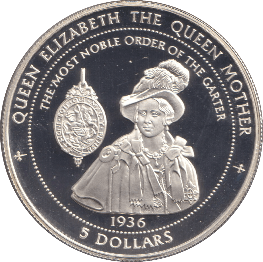 1997 SILVER PROOF FIVE DOLLARS NOBLE ORDER OF THE GARTER - SILVER WORLD COINS - Cambridgeshire Coins
